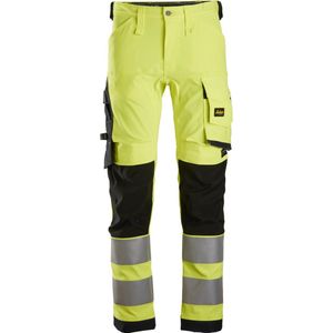 Snickers 6343 High-Vis, Klasse 2 Stretch Werkbroek - High-Vis Geel/Zwart