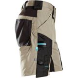 Snickers 6112 LiteWork - Korte Werkbroek - Khaki/Zwart - 44