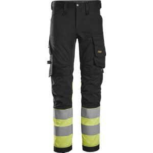 Snickers 6334 High-Vis Klasse 1 Stretch Werkbroek Zwart/High-Vis Geel maat 046