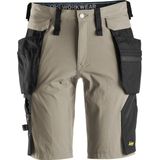 Snickers 6108 LiteWork Kortebroek+ met afneembare Holsterzakken Khaki maat 044