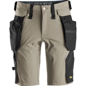 Snickers 6108 LiteWork Kortebroek+ met afneembare Holsterzakken Khaki maat 044