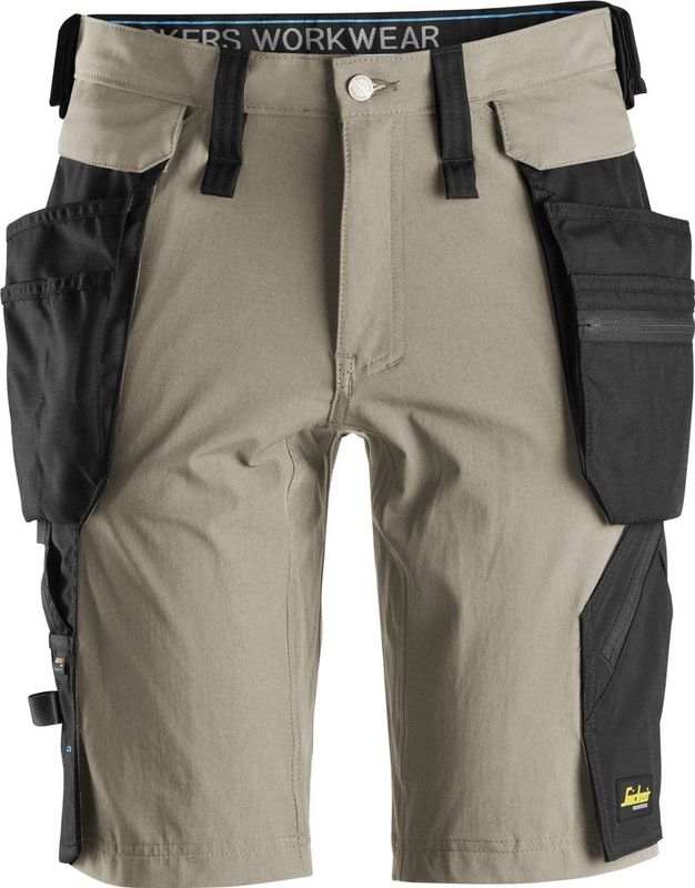Snickers 6108 LiteWork Kortebroek+ met afneembare Holsterzakken Khaki maat 044
