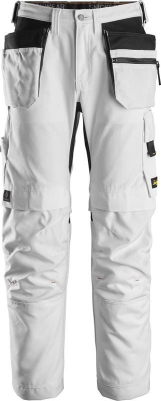Snickers 6224 AllroundWork, Canvas+ Werkbroek met Holsterzakken - Wit/Wit
