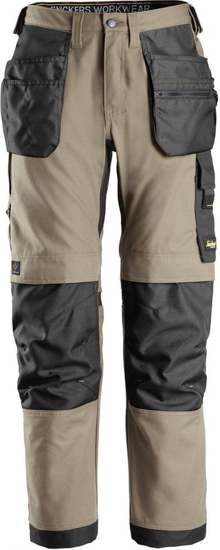 Snickers 6224 AllroundWork, Canvas+ Werkbroek met Holsterzakken - Khaki/Zwart