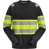 Snickers 2830 High-Vis Klasse 1, Sweatshirt - Zwart/High Visibility Geel
