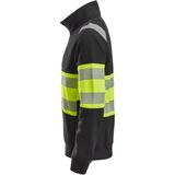 Snickers 2834 High-Vis Klasse 1, Jack met Rits - Zwart/High Visibility Geel