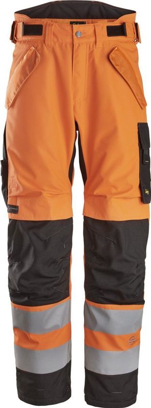 Snickers 6630 High-Vis Klasse 2 Waterproof 37.5® 2-laags Licht gewatteerde Werkbroek High-Vis Oranje/Zwart maat S