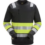 Snickers 8031 High-Vis Klasse 1, Sweatshirt - Zwart/High Visibility Geel