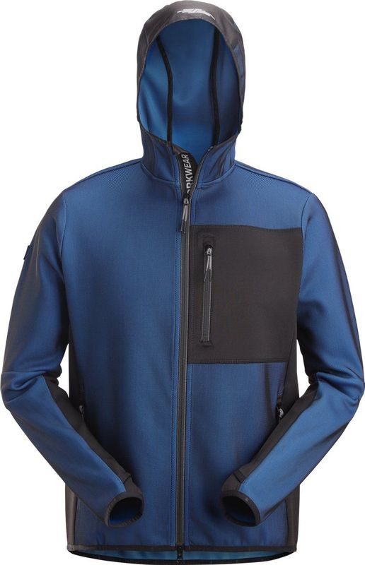 Snickers 8044 FlexiWork - Tussenlaag Hoodie met Rits - Kobaltblauw/Zwart