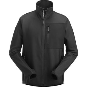 Snickers 8045 FlexiWork, Tussenlaag Jack met Rits - Zwart/Zwart - XS