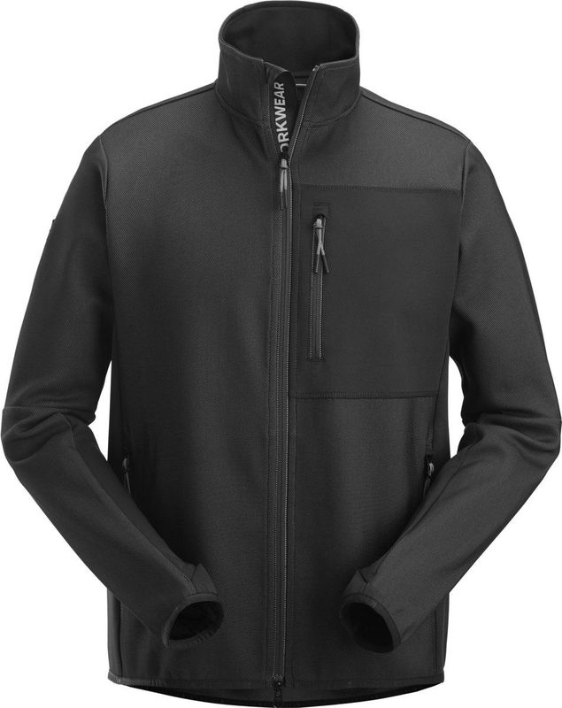 Snickers 8045 FlexiWork Tussenlaag Jack met Rits Zwart maat XS