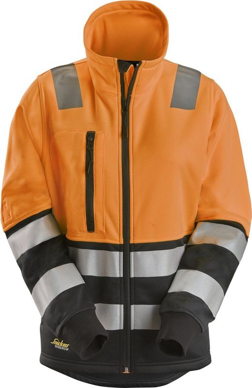 Snickers 8073 High-Vis Klasse 2 Damesjack met Rits High-Vis Oranje/Zwart maat S