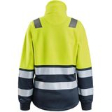 Snickers 8073 High-Vis Klasse 2, Damesjack met Rits - High Visibility/Donkerblauw - S