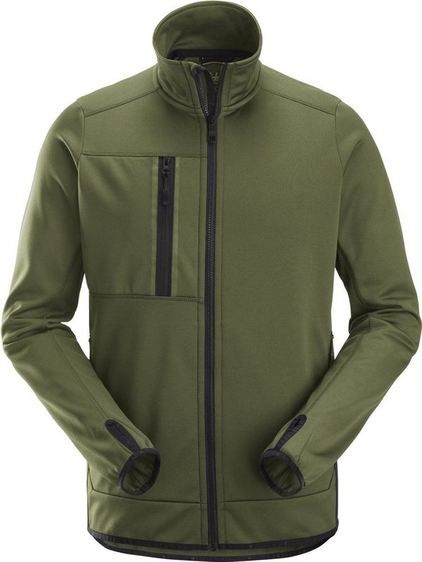 Snickers 8059 AllroundWork, Fleece Jack met Rits - Khaki Groen