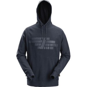 Snickers 8075 AllroundWork, Polartec® Teddy Hoodie - Donker Blauw Melange/ - XL