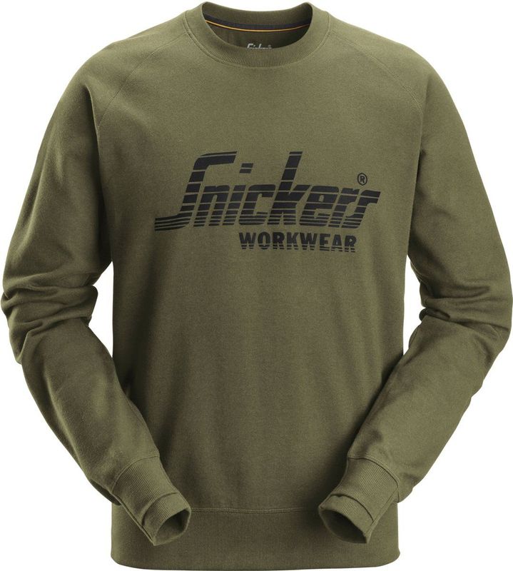 Snickers 2892 Logo Sweatshirt - Khaki Groen