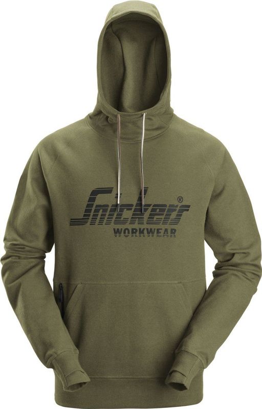 Snickers 2894 Logo Hoodie Khakigroen maat XS