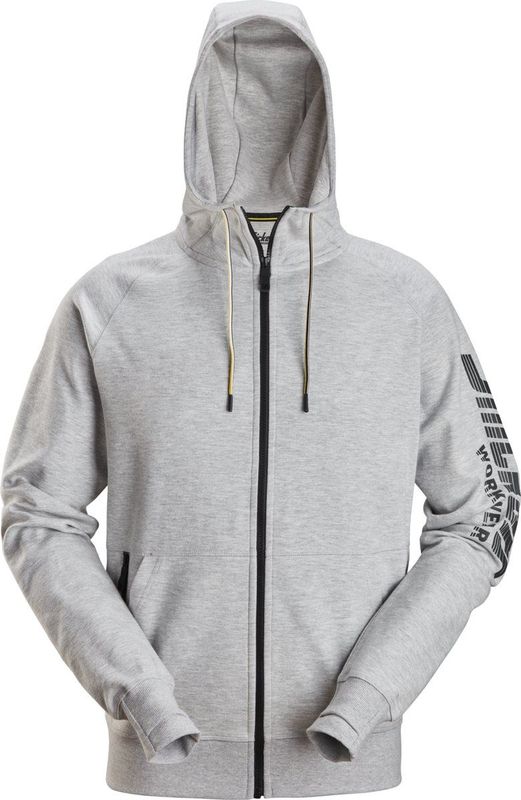 Snickers 2895 Logo Full-Zip Hoodie - Gemeleerd Grijs