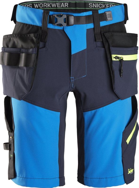 Snickers - 6140 FlexiWork - Korte Werkbroek - Khaki Green/Grey - Schoeller® 4-way Stretch