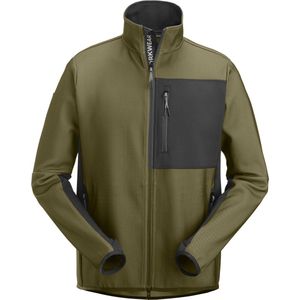 Snickers 8045 FlexiWork Tussenlaag Jack met Rits Khakigroen/Zwart maat XS