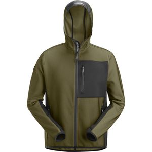 Snickers - 8044 FlexiWork - Tussenlaag Hoodie - Khakigroen/Zwart