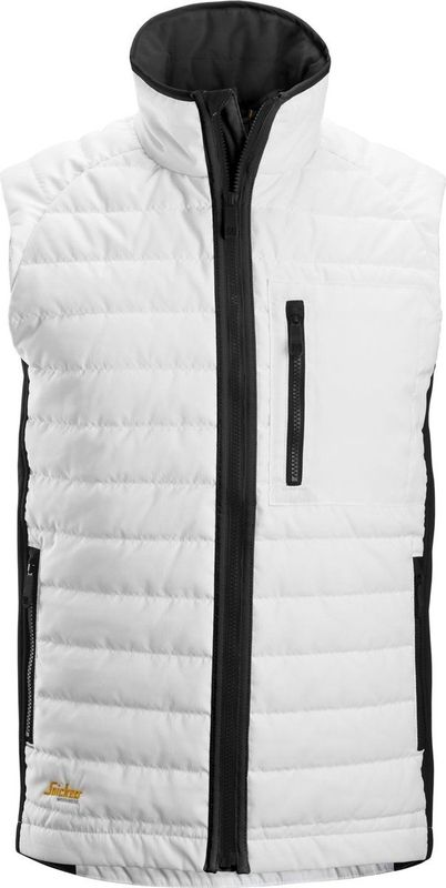 Snickers 4512 AllroundWork Bodywarmer - Wit/Zwart - Isolerend