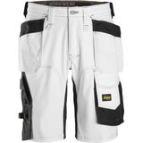 Snickers - 6151 AllroundWork - Korte Werkbroek - Wit/Zwart - Met Holsterzakken