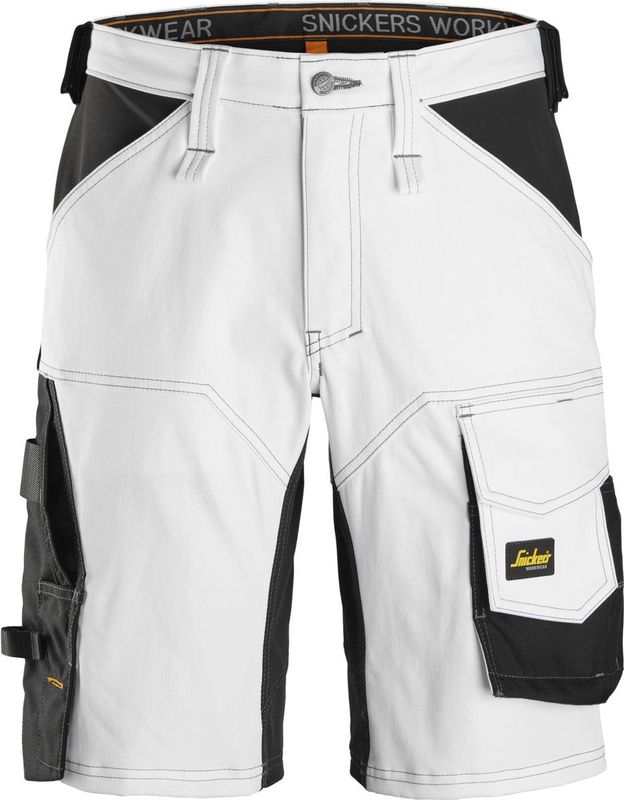 Snickers - 6153 AllroundWork - Korte Werkbroek - Wit/Zwart - Loose Fit
