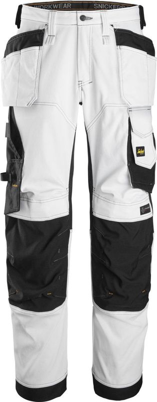 Snickers - 6251 AllroundWork - Werkbroek - Wit/Zwart - Loose Fit - Met Holsterzakken