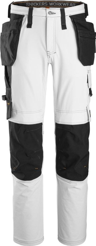 Snickers - 6271 Werkbroek - Wit/Zwart - 4-Weg Stretch - Holsterzakken
