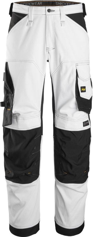Snickers - 6351 AllroundWork - Werkbroek - Wit/Zwart - Stretchmateriaal - Loose Fit
