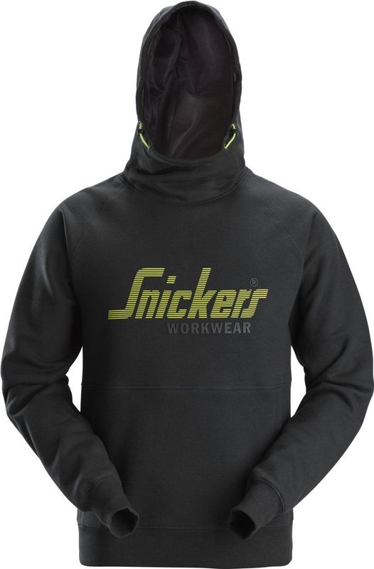 Snickers 2845 Logo Hoodie Zwart maat XS