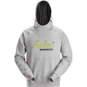 Snickers 2845 Logo Hoodie Lichtgrijs melange maat XS