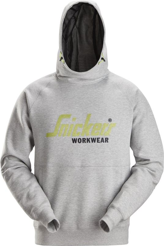 Snickers 2845 Logo Hoodie Lichtgrijs melange maat XS