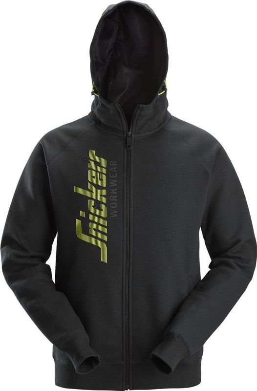 Snickers - 2846 - Logo Full-Zip Hoodie - Zwart - Katoen-Polyester