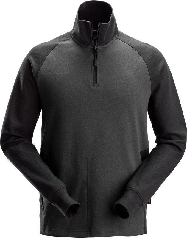 Snickers - 2841 - Tweekleurig Sweatshirt - Staalgrijs/Zwart - Halve Rits