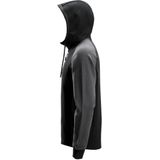 Snickers 2842 Tweekleurige Hoodie met Halve Rits Zwart/Staalgrijs maat XS