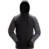 Snickers 2842 Tweekleurige Hoodie met Halve Rits Zwart/Staalgrijs maat XS