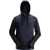 Snickers 2842 Tweekleurige Hoodie met Halve Rits Marineblauw/Zwart maat XS