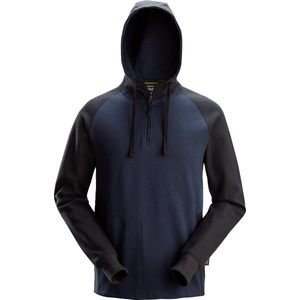 Snickers 2842 Tweekleurige Hoodie met Halve Rits Marineblauw/Zwart maat XS