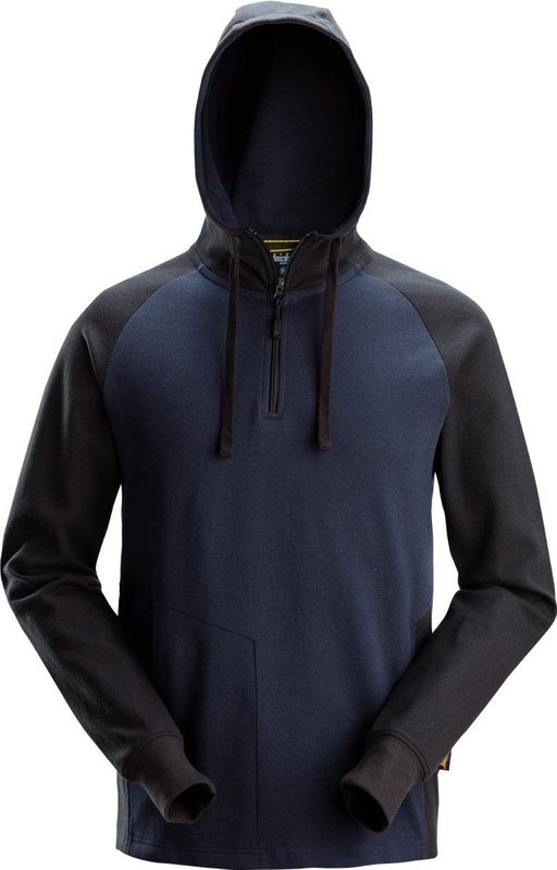 Snickers 2842 Tweekleurige Hoodie met Halve Rits Marineblauw/Zwart maat XS