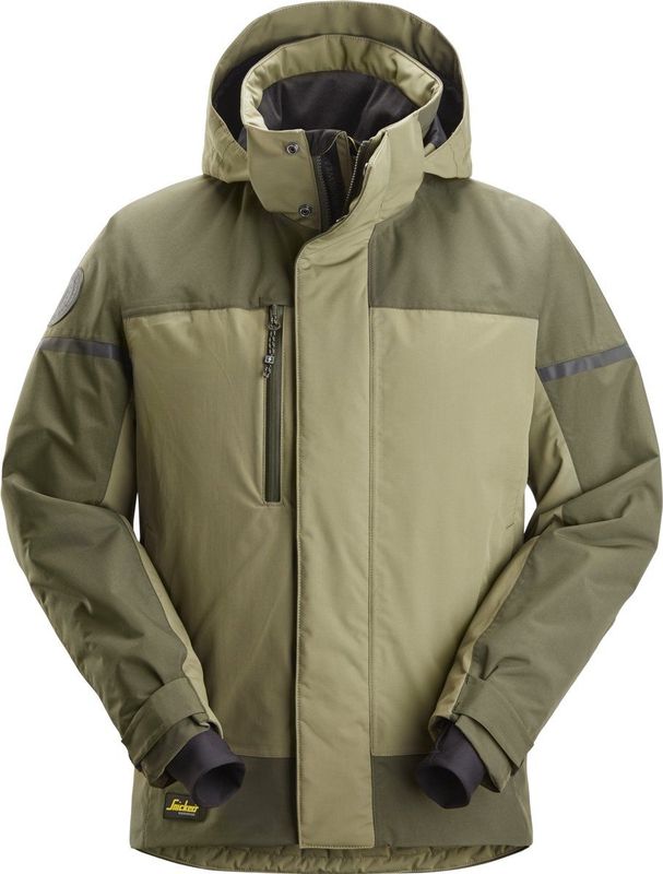 Snickers 1112 Waterdicht geïsoleerd jack Khakigroen/Donkerkhakigroen maat XS