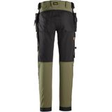 Snickers 6275 - 4-Weg Stretch Werkbroek - Khakigroen/Zwart - Met Holsterzakken