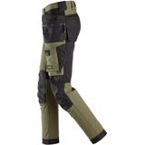 Snickers 6275 - 4-Weg Stretch Werkbroek - Khakigroen/Zwart - Met Holsterzakken