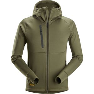 Snickers - 8026 - Polartec® Power Stretch® Hoodie - Khakigroen - Volledige Rits