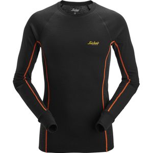 Snickers 9480 Merino Basislaag Stay Warm Top Zwart/Antracietmelange maat XS