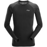 Snickers 9491 Naadloze Basislaag In Motion Top Zwart/Grijs maat XS