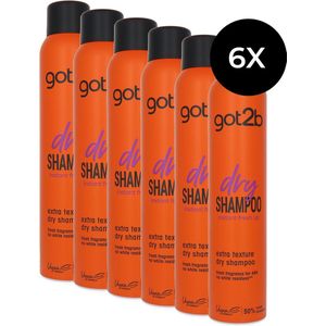 Schwarzkopf Got2b Dry Shampoo Extra Texture - 6 x 200 ml