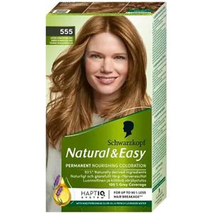 Schwarzkopf - Natural & Easy 555 - Haarkleuring - Donker Honingblond - 1 Verpakking