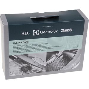 ELECTROLUX - 3 in 1 ontkalker, ontvetter en hygiënische reiniger voor wasmachine en vaatwasser12 zakjes = 1 jaar - 9029803849